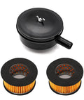 Half Inch MPT Thread Air Compressor Silencer Intake Filter Sound Muffler With Replacement Element, metal body, filters visible