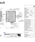 Technical diagram of AC Shaded Pole Fan Motor 120V 60Hz 18W Output for Small Ventilation and Refrigeration Gear, CCW rotation.