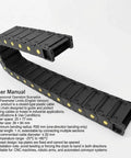 Cable Drag Chain 25x77mm Closed Type R55 for CNC Machines, robotics and automation, shown in a U-bend configuration.