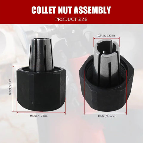 Image of One Eighth Inch Collet Chuck Assembly showing dimensions for Milwaukee Die Grinders 2485 2486 20 models.
