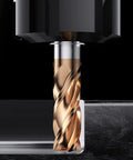 Front view of 4-flute carbide square-end end mill, 6 mm dia, TISIN coated CNC router bit