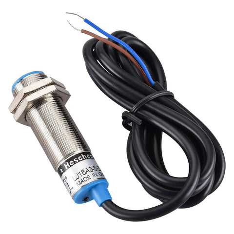 Inductive Proximity Sensor Shield Type LJ18A3-5-Z EX 5mm Detection, M18 10 To 30V DC NO 2 Wire Output 200mA Shielded Sensor For Metal Objects Reversal Protection And Short Circuit Guard Easy Install