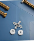 Upgrade Your Home With These Top Shelf Adjustable Spring Loaded Rotating Pivot Shafts For Folding Room Dividers And Heavy Duty Door Partitions That Rock Securely, featuring metal pivot shaft and plastic washers.