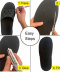 Rubber Shoe Soles For Repairs Anti Slip Boot Replacement 4mm Thick Cut To Size 1 Pair installation steps
