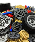 Technical Gears Axle Pin Connectors And Rack Gear Set With Rubble Wheels For Creative MOC Cars And STEM Builds, 300 Plus Pieces