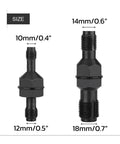 Dual Size Spark Plug Thread Chaser Tool For M10 1.0, M12 1.25, M14 1.5, M18 1.5 Threads With A 13 Sixteenth Inch Hex Head Black Steel Construction For Quick Rethreading And Cleaning Pro Grade 2 Pack, showing two tools with sizes labeled.