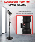 Round Base Light Stand Monopod for Cameras and Lighting, 79 Inch Tall with side hook for battery adapter