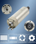 Water Cooled CNC Spindle Motor 2.2KW 220V With ER20 Collet 80mm Diameter showing connectors and dust proof design.