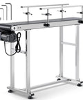 Heavy Duty PVC Stainless Steel Belt Conveyor 47 By 7.8 Inches With Double Guardrail Green Color Durable Build Replacement For OEM Ideal For Logistics And Packaging Lines