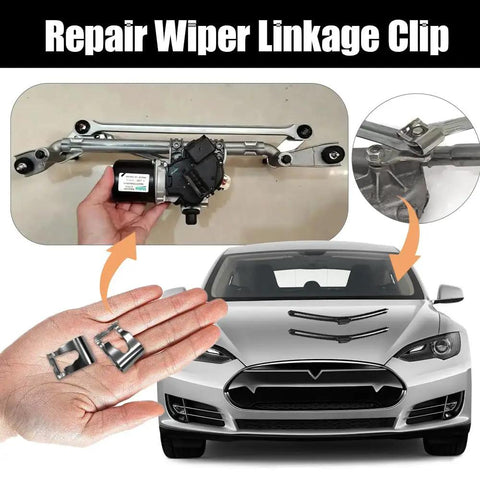 2 Pack Windshield Wiper Linkage Clips For Most Cars, Beefy Wiper Arm Repair Kit, Universal Windshield Wiper Linkage Clip, Wiper Motor Connection Clamp For A Smooth Long Lasting Wipe, manganese steel clips