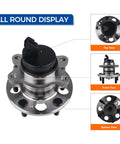 Top view and different angles of Top Grade 512495 Rear Wheel Hub And Bearing Assembly For 2014 2019 Kia Soul And 2015 2019 Soul Ev.