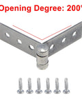 Heavy Duty Eight Piece Kit Of Three Inch Silver Folding Butt Hinges Cut From Genuine 304 Stainless Steel with 200 degree opening angle.