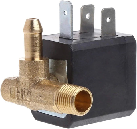 Heavy Duty Brass Solenoid Valve For Coffee Machines G1/8 Cannula Connection Normally Closed Ac 230V by top angle view.