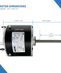 Dimensions and specifications of AC Condenser Fan Motor Heavy Duty One Quarter HP 208-230V 1075RPM 1.4A With 10uf Capacitor