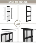 Easy install instructions for Sliding Closet Door 48 Inch Wide Two Panels Each 24.5 Inch Wide, 3 Lite Frosted Glass Bypass.