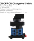Heavy Duty 20A 660V 2 Pole Changeover Switch With 3 Position Rotary Selector For Motor Reversing And Generator Dual Section Eight Terminal Layout 35mm DIN Rail Mount SZW26 20 D2022 B11R, plastic and metal build, shown front view