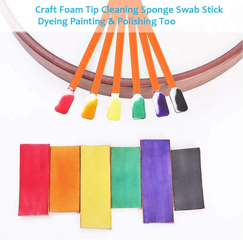 Wellgler's 5.11in foam cleaning swabs for electronics, cameras, lenses; 50 pcs with orange handles.