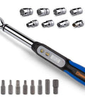 Digital Torque Wrench Three Eighths Inch Drive Measures Peak Torque With LCD Display Pro Grade Calibrated Compact Tool
