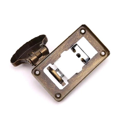 Old School Bronze Tone Leather Suitcase Buckle Box Kit With Vintage Toggle Hasp And Latch For Chests Trunks Wooden Boxes