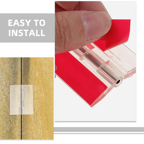 Installing 10 Pieces Self Adhesive Clear Acrylic Board Hinges For Cabinets And Small Flush Mounts Dope Strong Flexible Hardware
