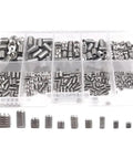 Metric Set Screws Kit With Hex Socket Head Cup Point For Precision Locking In Mechanical Automotive And Diy Projects Stored In Sturdy Storage Box Includes 600 Pieces Pro Grade Fasteners displayed in storage box