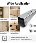 Heavy Duty Vertical Track Roller Wheels For Sliding Closet Doors With Slick Rubber Casters Built Tough To Banish Drag And Sag Fast Upgrade Hardware For Wardrobes And Cabinets close-up view with rubber wheel, showing application for closet and cabinet doors.