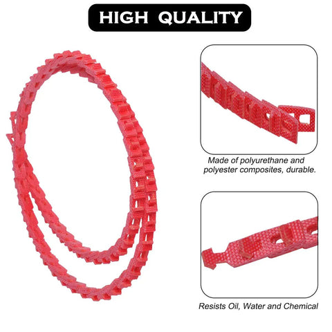 Three Eighths Inch By 4 Foot Z Type Adjustable Link V Belt design, close-up details showing durability and resistance of the belt