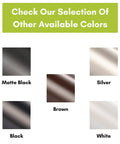 Color options for Beefy Heavy Duty Pneumatic Storm And Screen Door Closer with Torsion Bar Brown Finish, featuring matte black, silver, black, brown, and white.