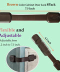 8 Pack Brown Child Safety Cabinet Locks For Cabinets Drawers Cupboards Oven And Fridge No Tools Needed Easy Install Kid Proof Locking System For Baby Proofing Your Kitchen And Home, adjustable strap detail.