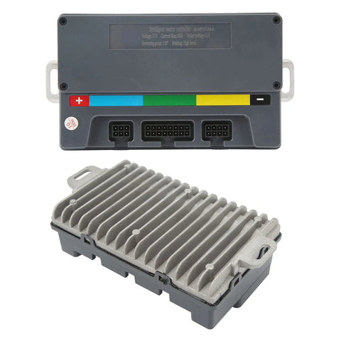 Beast Mode Power 800W To 2000W Sine Controller Electric Motorcycle Motor Kit IP67 Waterproof With PC Programmable ECU Motion Model For Parking Anti Theft And Tunable Performance, front and finned side view
