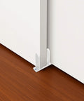 4-Piece Sliding Closet Door Floor Guides Set In White Acrylic, Practical Bottom Guides For 1-3/8 Inch Thick Doors, Includes 8 Screws And Expansion Plugs For Smooth Sliding In Cloakrooms, Bathrooms And Kitchens.