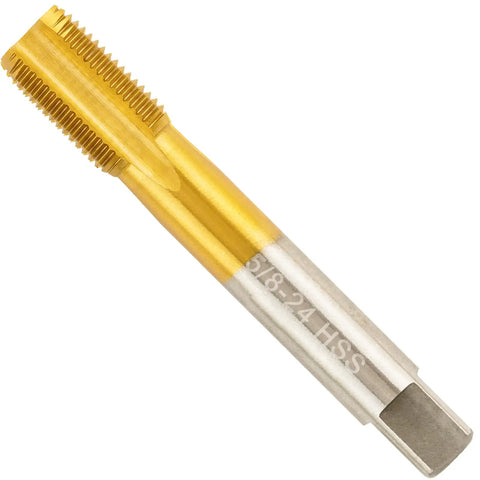 Ti-Coated M2 HSS 5/8X24 UNEF Tap from 5/8X24 Tap And 37/64 Drill Bit Set With Ti-Coated M2 HSS Bits, ideal for metalworking.