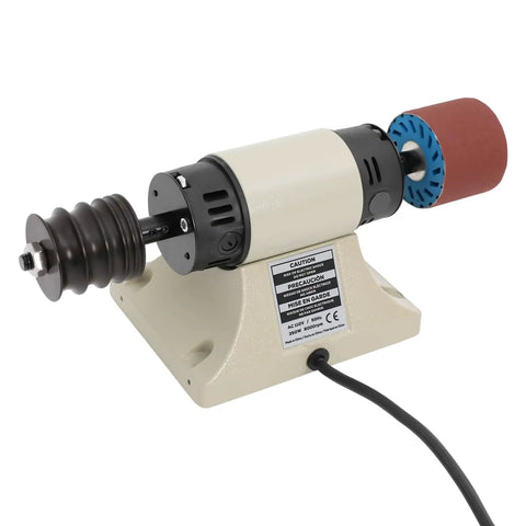 Heavy Duty 350W Electric Leather Edge Polisher built tough with adjustable speed, six grit sanding belts for smooth edges.