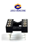 Pro Grade DIP-8 IC Socket With Machined Round Contact Pins 2.54mm Pitch, 8 Pin Breadboard Friendly, Tin Plated Contacts