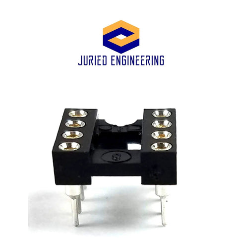 Pro Grade DIP-8 IC Socket With Machined Round Contact Pins 2.54mm Pitch, 8 Pin Breadboard Friendly, Tin Plated Contacts