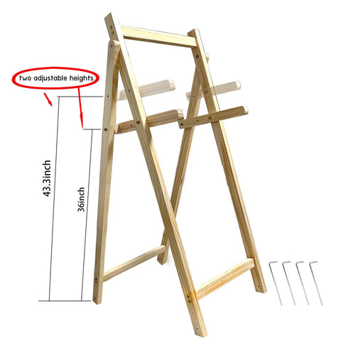 Backyard Archery Target Stand With Adjustable Heights And Ground Pegs, Sturdy Pine Wood, Detachable And Easy To Assemble