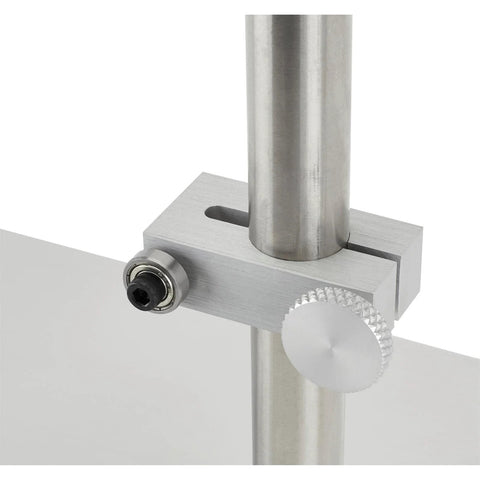 Close-up of an aluminum Connecting Rod Balancing Stand for Your Hot Rod Engine Build, bearing-mounted arm detail visible.