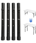 Four Pack Adjustable Folding Table Leg Extenders For Bent And Straight Legs Increase Height To 3.6 6.77 9.9 And 13 Inches Back Saver