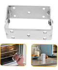 Heavy Duty Steel U Shaped Mounting Braces For Commercial Ovens And Cabinetry installed in a kitchen oven with silver zinc plating.