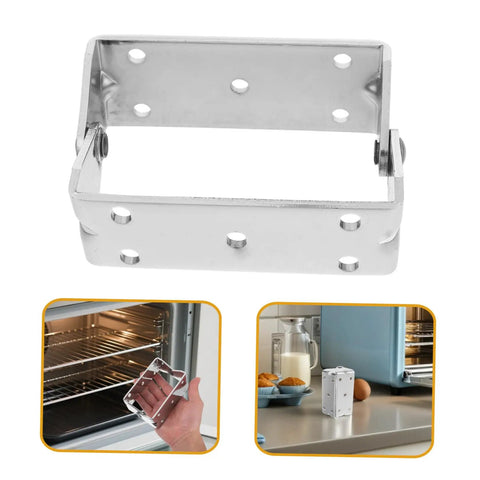 Heavy Duty Steel U Shaped Mounting Braces For Commercial Ovens And Cabinetry installed in a kitchen oven with silver zinc plating.