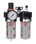 Pro Grade Heavy Duty Oil Water Separator FRL Combo For Air Compressors All In One Filter Regulator Lubricator close-up view