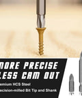 Close-up of All In One 246 Piece Drill Bit And Screwdriver Bits Set for wood, metal, masonry with 1" and 2" bits shown.