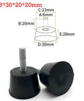 40Pcs Adjustable Feet Pads Set M6 M8 Anti Slip Rubber Leveling Feet For Furniture And Chairs with size dimensions shown
