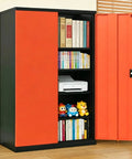 The Ultimate Heavy Duty Rolling Tool Chest And Shop Tough Workbench Cabinet Featuring Thick Steel Construction Multi Drawer Mobile Organizer For Garage Professionals in black and orange.