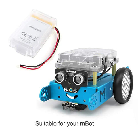 3.7V Rechargeable Li Po Battery For mBot Robot Kit, 1800mAh Initial Capacity, JST PH 2 Pin Connector, Easy Plug And Play Power Up For Your Coding Bot, Replacement Battery For Smart Robotics Projects, white battery with red and black lead