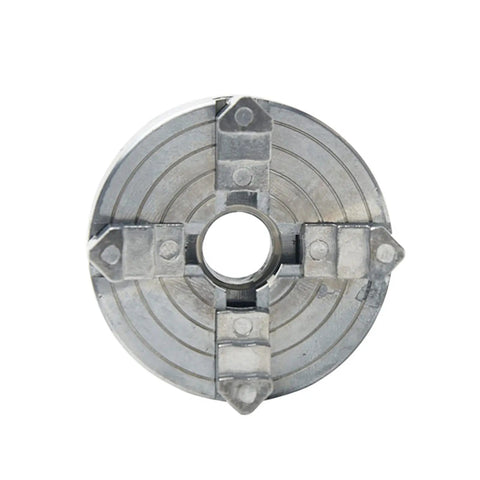4 Jaw Lathe Chuck For Mini Wood Lathe, A Workhorse Self Centering Wood Turning Chuck With Connecting Rod And Wrench, front view