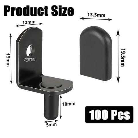 Heavy Duty L Shaped Cabinet Shelf Pins, 5Mm Nickel Plated Steel Support Pegs, product size with measurements for closet hardware.