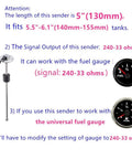 Diagram of Beefy Stainless Steel Fuel Tank Sending Unit For Marine Boats RVs And Trucks 240-33 Ohms Five Inch Length with gauges