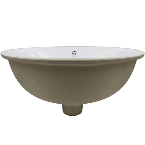 Oval Undermount White Porcelain Sink With Brushed Nickel Drain Set And Overflow Pop Up Drain Sealer Solid Brass Overflow