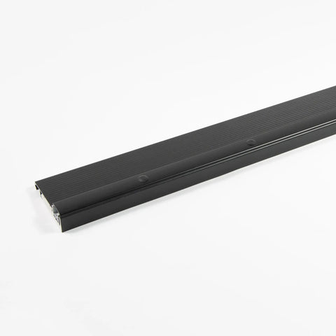 Adjustable Waterproof Door Threshold With Hidden Screws Heavy Duty Aluminum And Solid Oak in sleek black finish, measuring five inches.